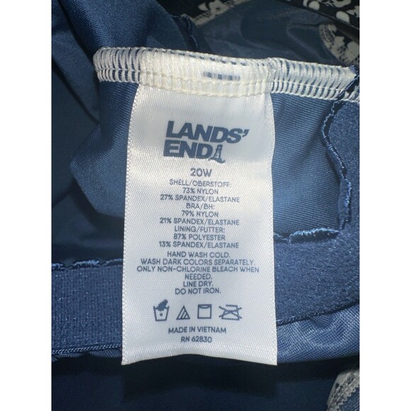 Lands End Plus Size Womens Swimsuit Bathing Suit Size 20 Bathing Suit Blue Black - Picture 6 of 6